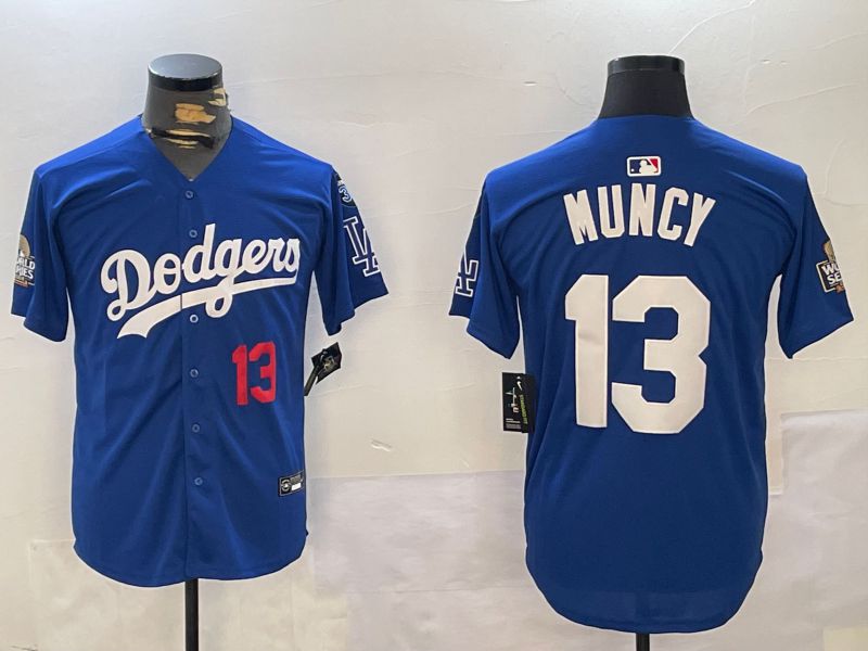 Men Los Angeles Dodgers #13 Muncy Blue Game 2024 Nike MLB Jersey style 1120